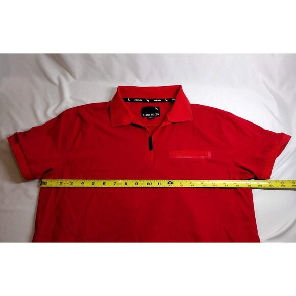 Stone Falcon Red Zip Polo Shirt M - Picture 7 of 10